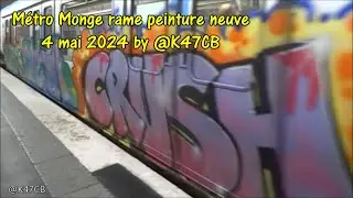 Street Art Crusch M&eacute;tro Monge rame peinture neuve 4 mai 2024 by @K47CB