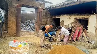Young Couple Helps Parents Restore Kitchen From Top to Bottom - Clearing Out Trash and Renovating