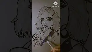 girl with coffee cup easy drawing