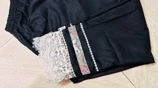 #Winter Trouser Design with Fabric Patti & Lace trending #sewing #viral