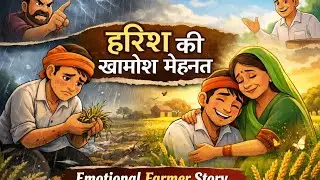 हरीश की खामोश मेहनत 😭 | Emotional Farmer Story | Hindi Cartoon | Moral stories 