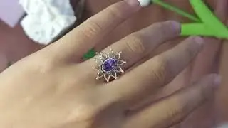 Generous Lotus Silver Ring with Amethyst - IRG0895AM