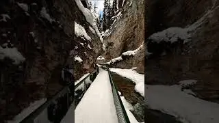 What is Johnston Canyon in Banff looks like in Winter? #explore #explorealberta #alberta