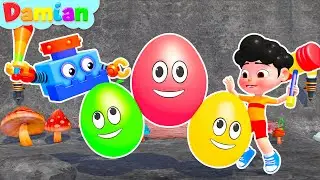 Learning Colors and Numbers Song | Colorful Eggs on the Farm | Damian Nursery Rhymes & Kids Songs