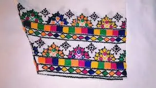 Sindhi hand embroidery mirror work trouser designs /embroidered shalwar design /poncha mohri design