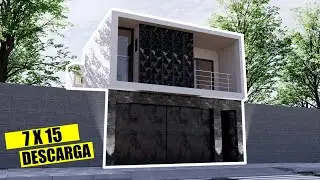 PLANO DE CASA DE 7 X 15 / HOUSE PLANS 7 X 15 / RUMAH 7 X 15 / SOBRADO 7 X 15