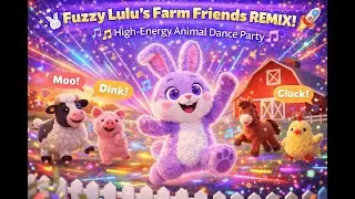 Fuzzy Lulu's Farm Friends REMIX! 🚀 High-Energy Animal Dance Party | Kids Song & Movement