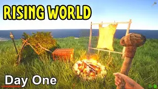 Day 1 in this BEAUTIFUL VOXEL Open World Survival Game - Rising World Gameplay