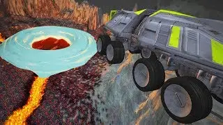 Water Vortex Cars Jumping In Volcano crashes - BeamNG.drive