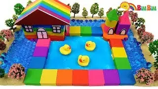 Play With Orbeez Balls - How To Make Rainbow House From Kinetic Sand And Slime