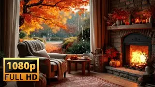 Cozy Autumn Fireplace Ambience 🍁🔥 | Crackling Fire Sounds for Sleep & Relaxation (3 Hours)