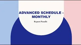 Report Pundit Advanced schedule - Monthly