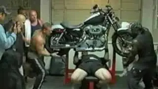 Scot Mendelson Insane Harley Bench Press!!