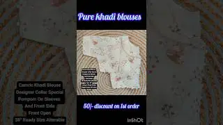 Pure Khadi Cotton Blouses 😍 dm us to order 😍 get 50/- discount on ur 1st order😍