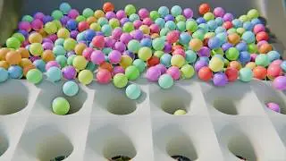 Colorful Balls: Push 👉 Slide 👉 Funnel 👉 SPLASH | Satisfying Blender DROP SHOW