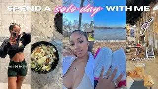 vlog : spend a solo day with me | alone time, new coffee shop, lake + coloring, bible study + more