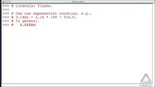 Unit 2 Video 4: Literals Floats