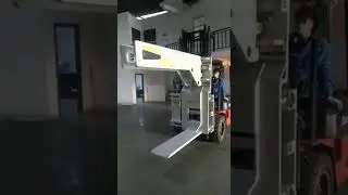 STMA forklift truck with marble and granite clmap attachment