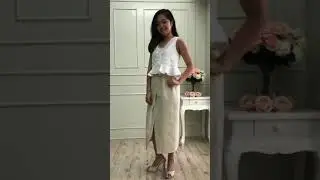 Linen Slit Midi Skirt With Belt - B1122