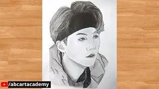 Suga Drawing || How to Draw BTS Suga Step by Step? Pencil Sketch