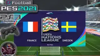 France Vs Sweden UEFA Nations League MD3 eFootball PES 21 || PS3 Gameplay Full HD 60 Fps