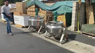 Liquid Propane Tilting  Steam Jacketed Mixer Kettle Jacket, Direct Steam Crown Steam