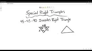 45-45-90 Isosceles Right Triangle