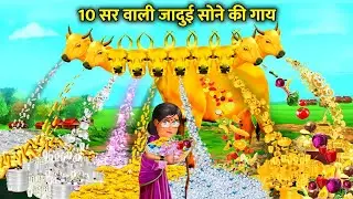 10 सिर वाली जादुई सोने की गाय ।10 sar Vali Jadui Sone ki gae। magical gold ka moral story in Hindi