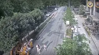 Surveillance video of rollover Atlanta Pedal Pub crash that injured 15