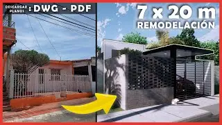 Plano de casa unifamiliar 7x20 metros | 4 dormitorios | HOUSE PLAN 3D