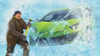 Trouvé Lamborghini pris dans la glace! Comment l'obtenir?