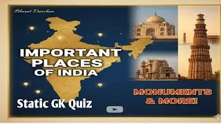 Important places of India Monuments &more Gk quiz #bharat #gk 