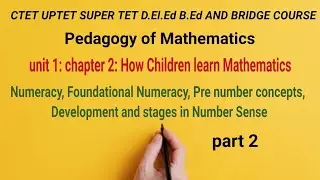 Pedagogy of Mathematics| Chapter 2 : How Children learn Mathematics|CTET, UPTET, BRIDGE COURSE