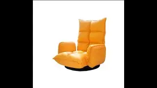 Collapsible Multi-File Adjustment Rotating Chair Sofa 360 Degree Swivel  Floor Chair Leather