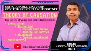 THEORY OF CAUSATION || SATKARYAVAD ||Asatkaryavad || SANKHYA PHILOSOPHY || SSB Degree Lecturer ||