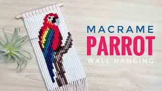 Macrame Parrot Pixel Wall Hanging