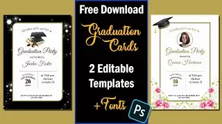 Graduation Cards Editable PSD - Free Download