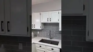 Modern Kitchen Transformation 2022 | Gray Backsplash &  Blue Accents