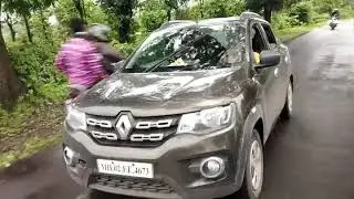 Renault Kwid driving with friends at Jawahar Hill Station