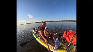 Спуск с сыном на сапе по Волге