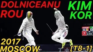 Kim KOR 김정환 v Dolniceanu ROU Mens Sabre Fencing Individual 펜싱 남자 사브르 레 2017 Moscow Grand Prix [T8-1]