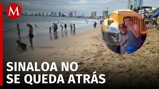 Playas del centro de Sinaloa reciben a miles de visitantes durante Semana Santa