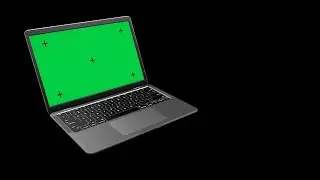 Laptop Green Screen Animation with Tracking Markers and Alpha Matte stock footage | Cinefootage