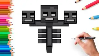 How to draw a Wither from Minecraft easy | step by step tutorial 