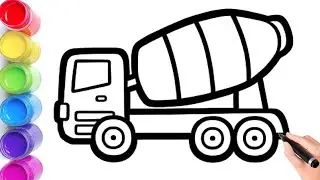Easy Mixer Truck drawing for kids| mixer Truck 🚒 drawing for kids step by step