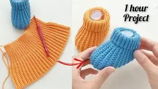The simplest baby shoe !! Tutorial for beginners #crochet #stepbystep 