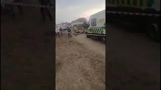 Scene of taxi and two trucks collision on R81 near Sekgopo