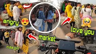 Cute girl ke sath market mein bike ride and public reaction 🔥🥳 exhaust sound @AnuragRoy-ub8hz 