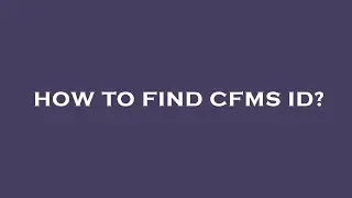 How to find cfms id?