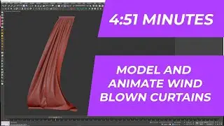 3D Max Modeling + Animating Wind Blown Curtains with Cloth Modifier - 5 Min Tutorial #3dmaxcloth